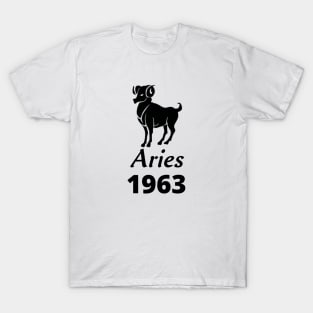 Black Aries Zodiac 1963 T-Shirt